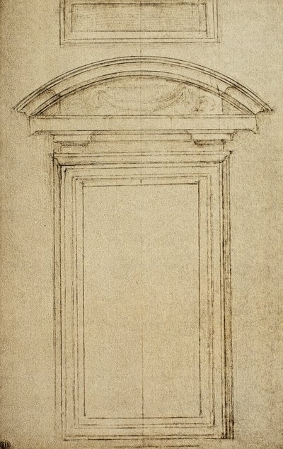 Architectonic study for a window (drawing by Michelangelo) by Michelangelo Buonarroti
